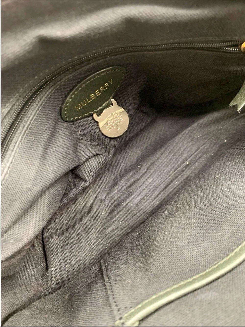 Mulberry Black Leather Satchel with Gold-Tone Plaque - Picture 5 of 14